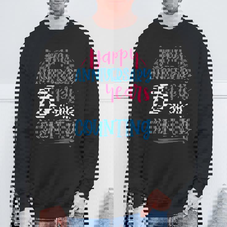 ハッピーアニバーサリー 25年 結婚25周年 スウェットシャツ 高齢者への贈り物