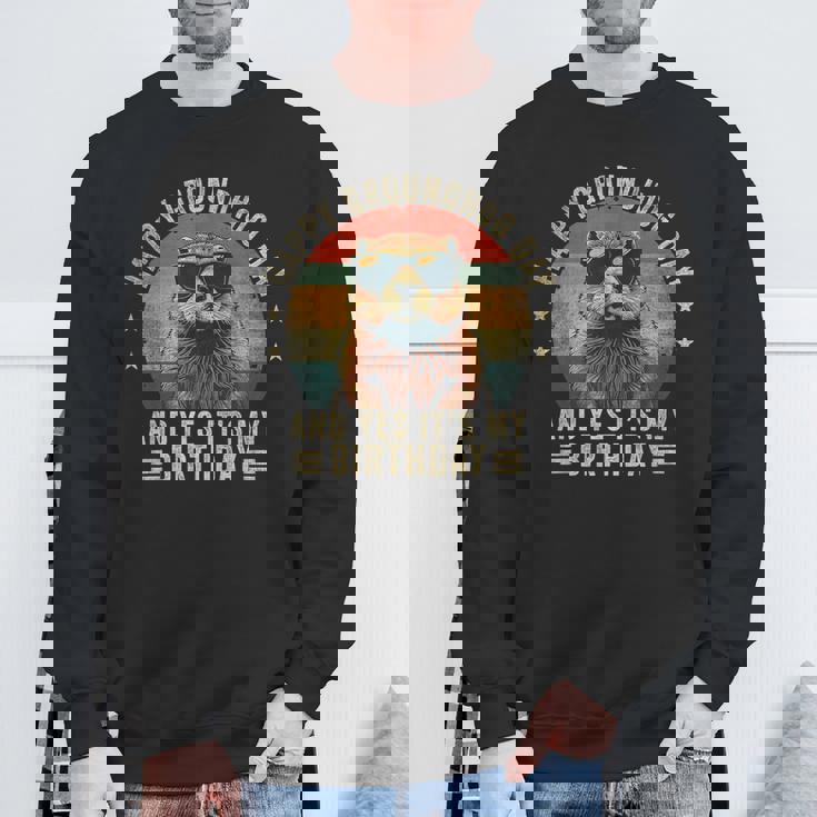 ハッピーマーモットの日、誕生日、クールなマーモット スウェットシャツ 高齢者への贈り物