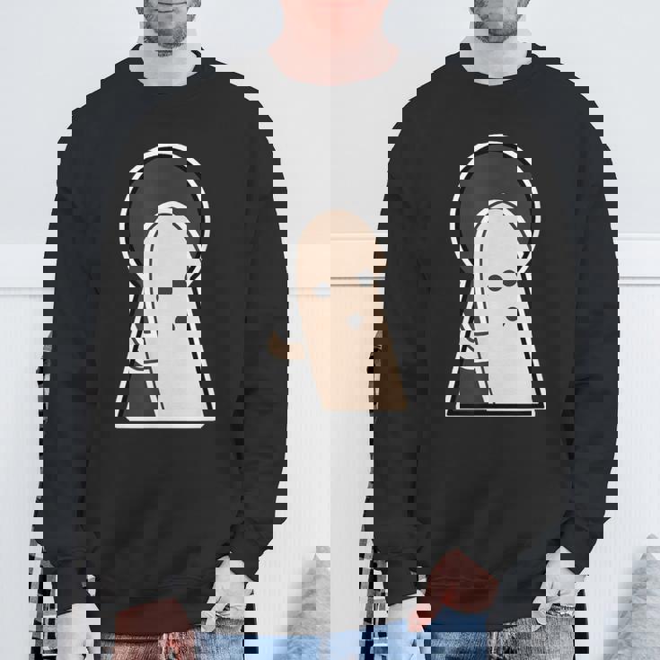 ハニワ くん 埴輪『古墳の 窓から』【ゆるフレンズ】歴史土器 キャラクター かわいい イラスト 面白い スウェットシャツ 高齢者への贈り物