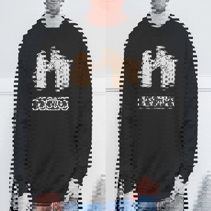 ハニワ くん と 馬 埴輪【ゆるフレンズ】歴史土器 キャラクター かわいい イラスト スウェットシャツ 高齢者への贈り物