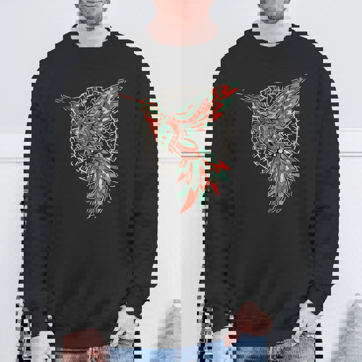 ハミングバード・トライバル・アート ネイティブアメリカン・インディアン・インディジナス スウェットシャツ 高齢者への贈り物