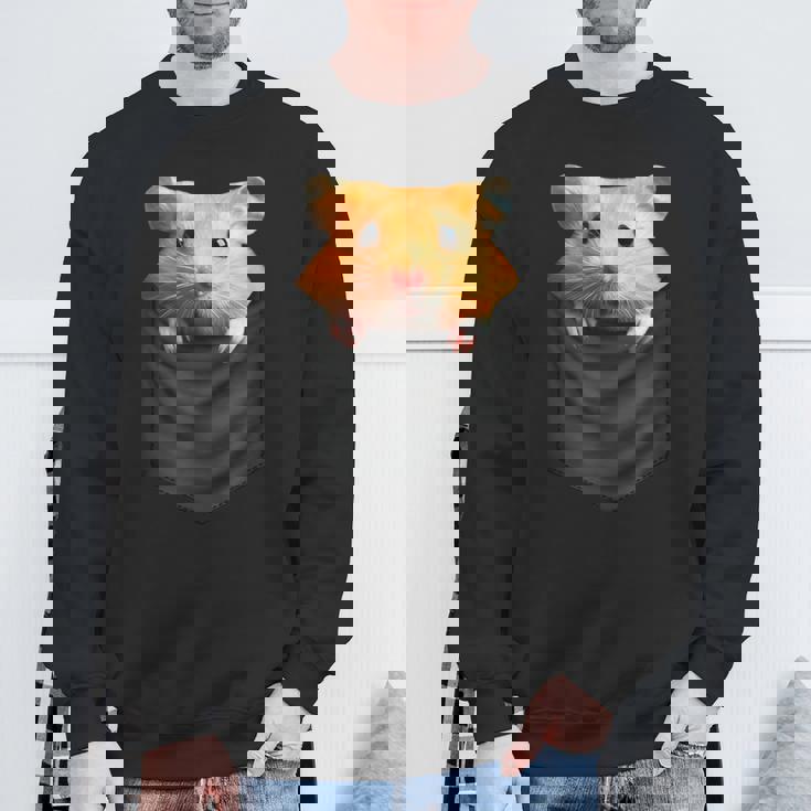 ハムスター 面白いtシャツ ポケット かわいい メンズ 子供 おもしろ 服 雑貨 グッズ ネタ ゆるキャラ スウェットシャツ 高齢者への贈り物