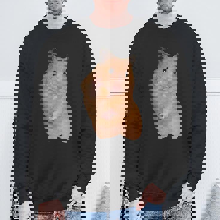 ハムスターミーム ピースサイン付き スウェットシャツ 高齢者への贈り物