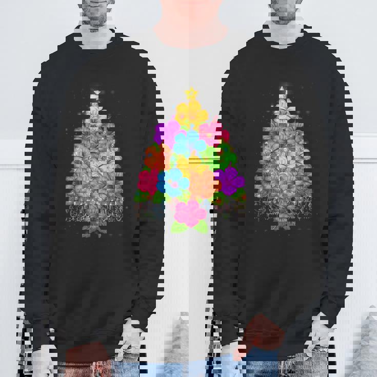 ハワイアン クリスマス ハイビスカス フラワー ツリー ハワイ トロピカル スウェットシャツ 高齢者への贈り物