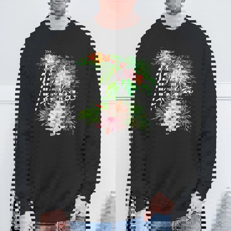 ハワイアンハイビスカスの花 アロハ スウェットシャツ 高齢者への贈り物