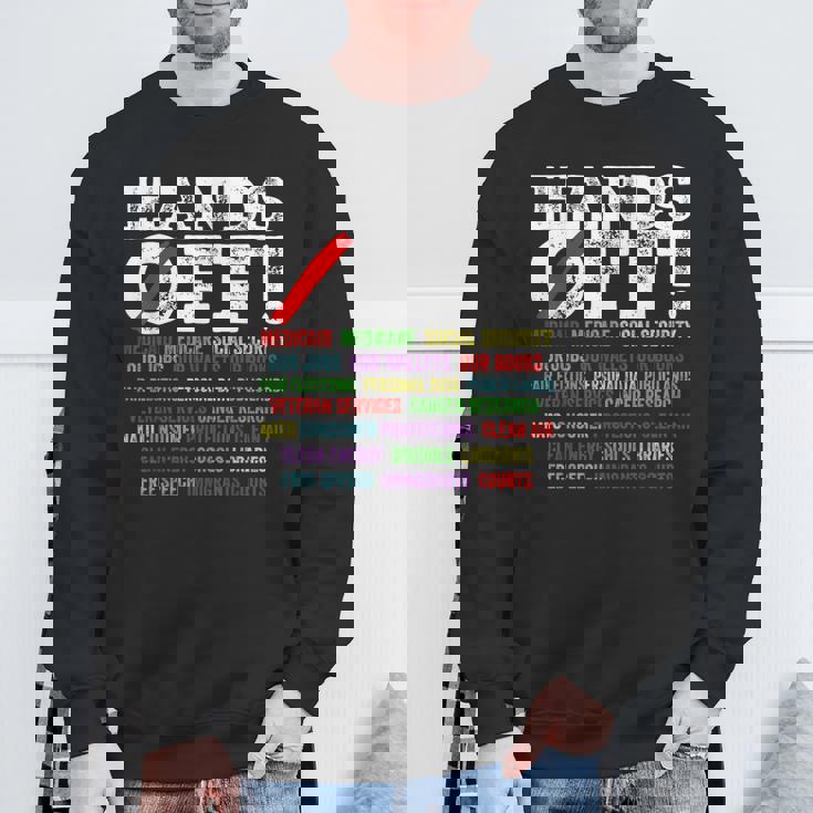 ハンズオフ抗議 社会保障とメディケア抗議 スウェットシャツ 高齢者への贈り物