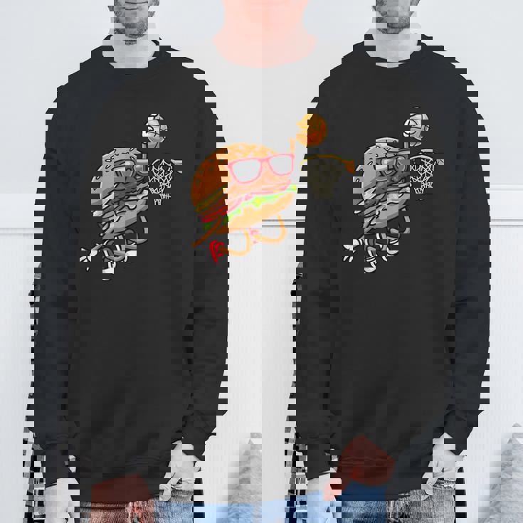 ハンバーガー バスケットボール ファーストフード バスケットボール選手 スウェットシャツ 高齢者への贈り物