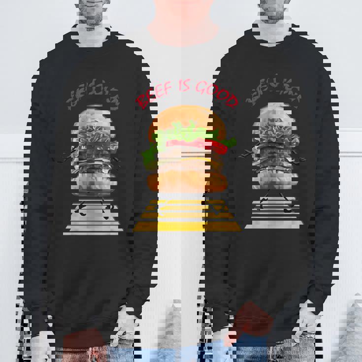 ハンバーガー 横断歩道 スウェットシャツ 高齢者への贈り物