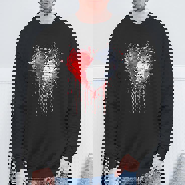 ハート 音符 パンクロック ゴシック 音楽愛好家 スウェットシャツ 高齢者への贈り物