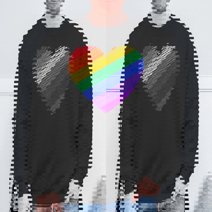 ハート・イン・ザ・カラーズ・オブ・ザ・レインボー スウェットシャツ 高齢者への贈り物