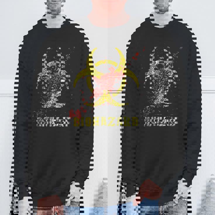 バイオハザード 感染 感染サイン ゾンビ血のはね付き スウェットシャツ 高齢者への贈り物