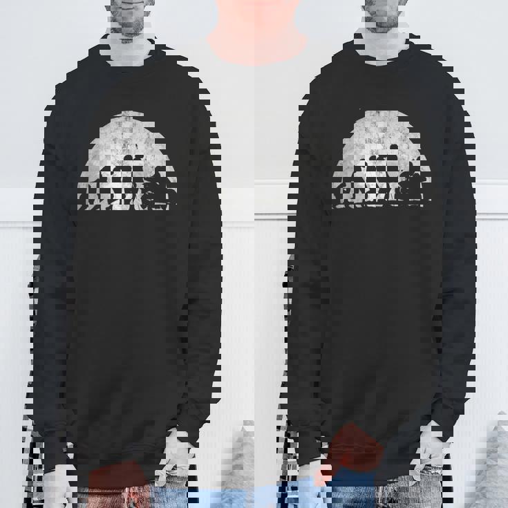 バイカーの進化-人間のモーターサイクルモータースポーツの進化 スウェットシャツ 高齢者への贈り物