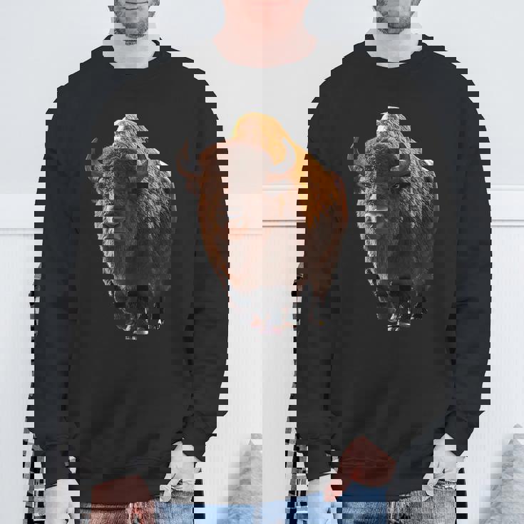 バイソン ヨーロッパバイソン 野牛 アメリカバイソン アメリカンバッファロー スウェットシャツ 高齢者への贈り物