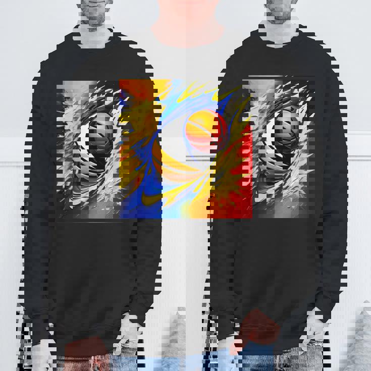 バスケットボール チーム スポーツ カラフル ボール バスケットボール愛好家 スウェットシャツ 高齢者への贈り物