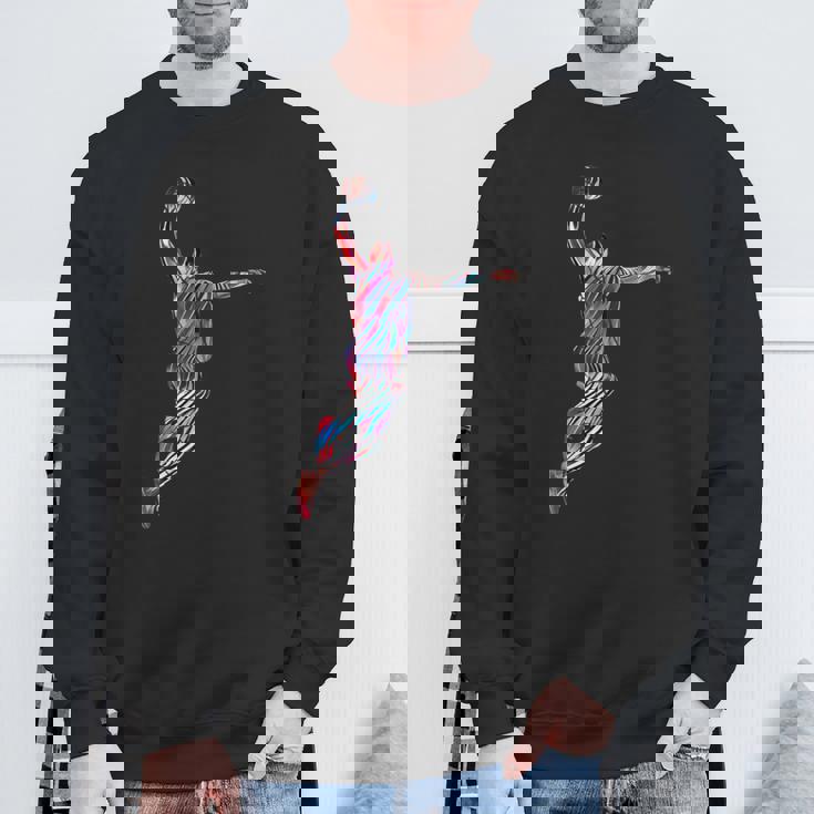 バスケットボール 選手 スラム ダンク 赤 フラクタル 抽象芸術 スポーツ スウェットシャツ 高齢者への贈り物