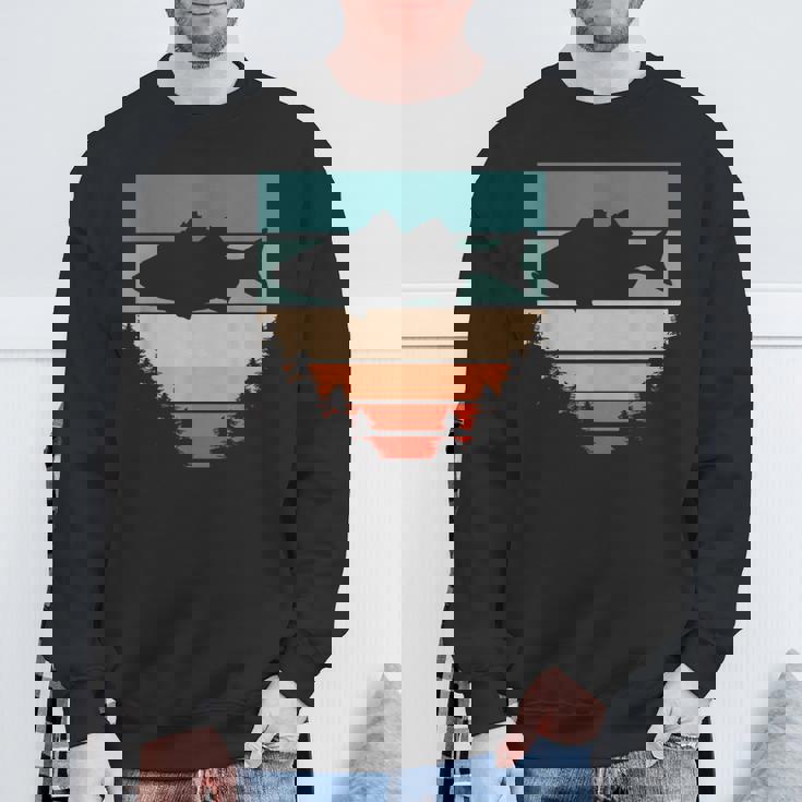 バス釣り森レトロオオクチバスフィッシャーマン スウェットシャツ 高齢者への贈り物