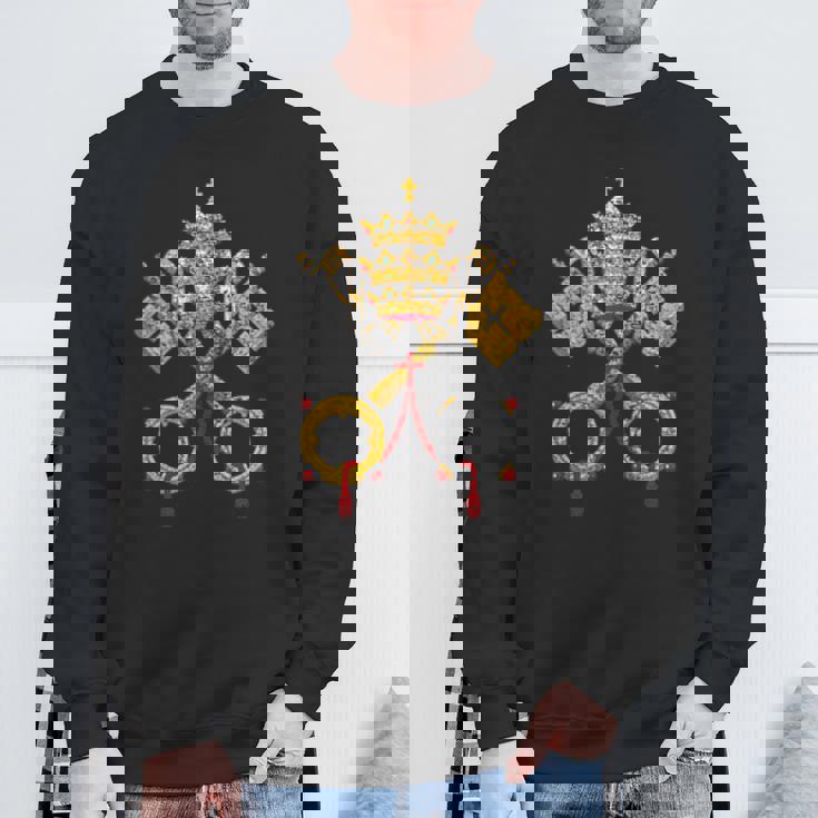 バチカン市の旗 アームコート ローマ セントペターズスクエア スウェットシャツ 高齢者への贈り物