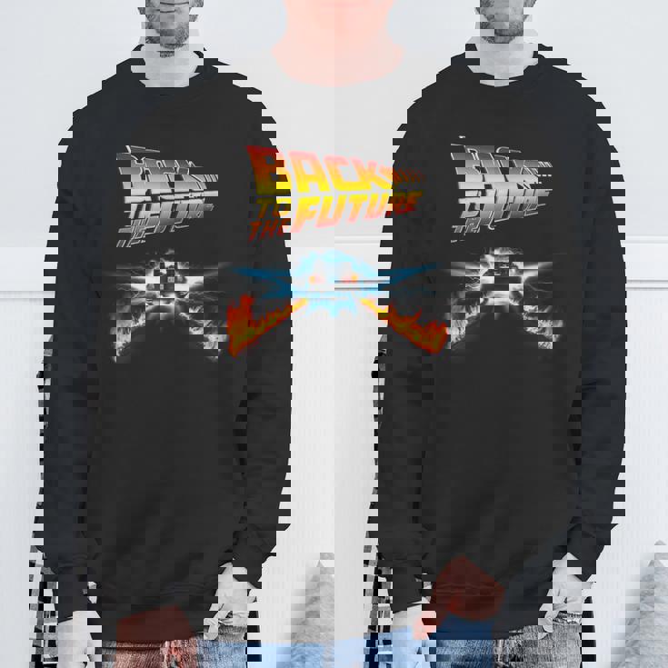 バック・トゥ・ザ・フューチャー デロリアンとロゴ スウェットシャツ 高齢者への贈り物
