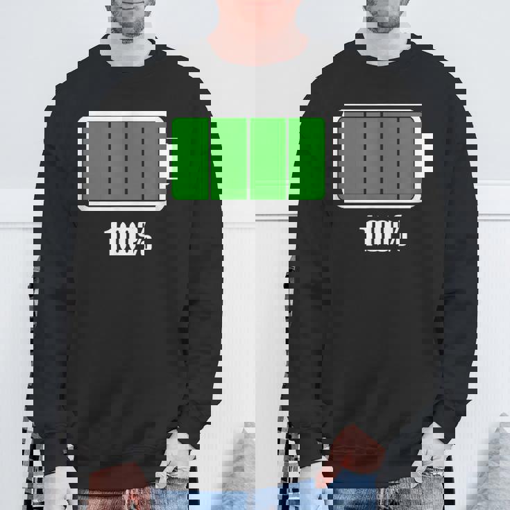 バッテリー 100 シャツ バッテリーフル充電 バッテリー満載 スウェットシャツ 高齢者への贈り物