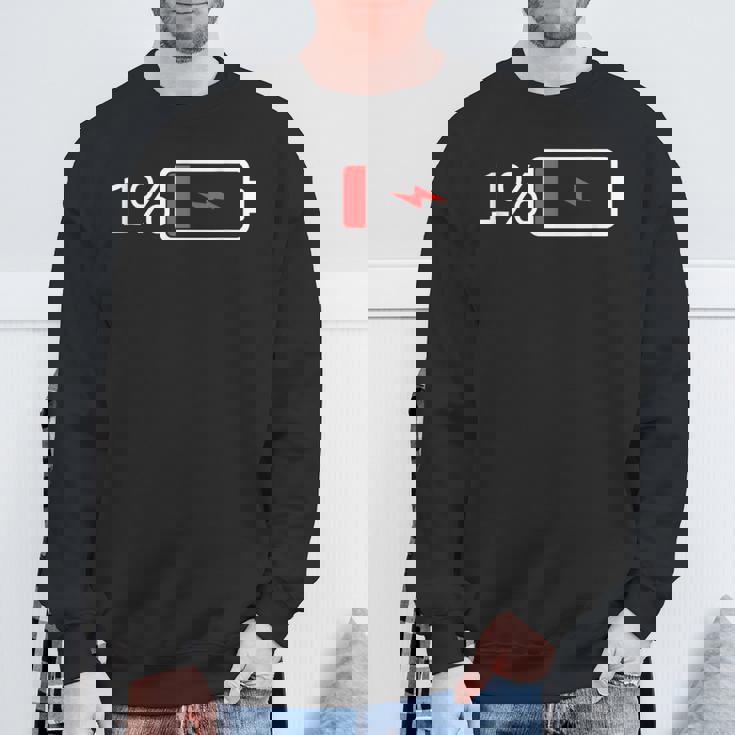 バッテリー1 – バッテリー1 I おもしろ低エネルギーパーセント スウェットシャツ 高齢者への贈り物