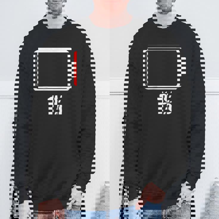 バッテリー1シャツ。バッテリーハート。充電済みバッテリーは空です。 スウェットシャツ 高齢者への贈り物