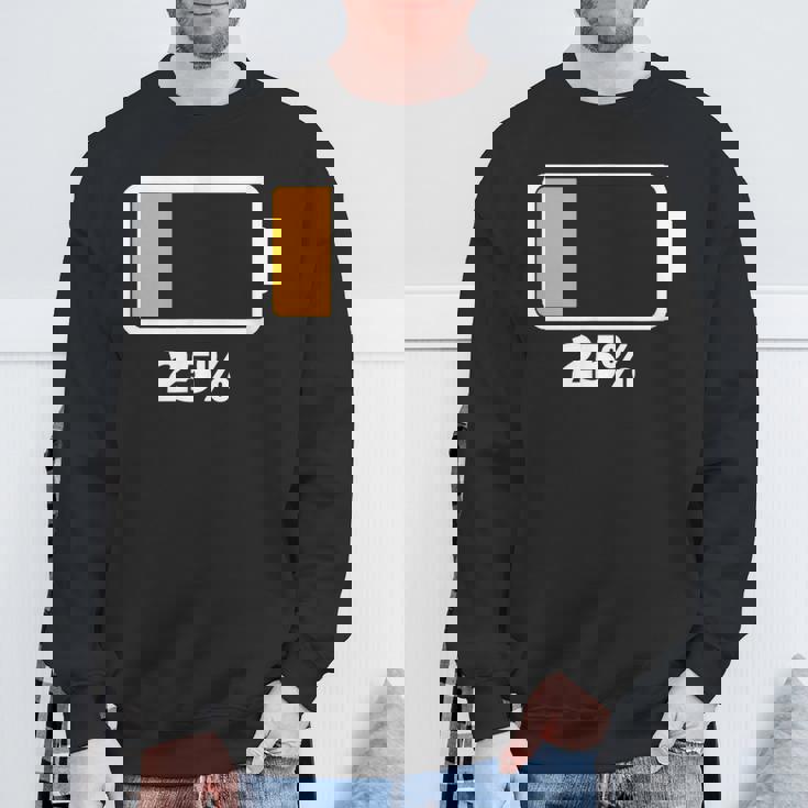 バッテリー25 残り25 バッテリーtシャツバッテリー低 スウェットシャツ 高齢者への贈り物