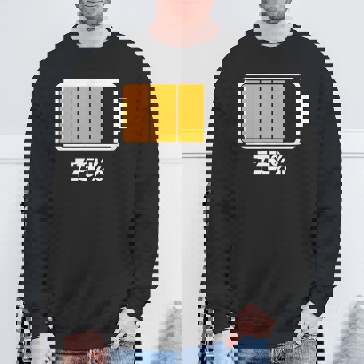 バッテリー75残り75バッテリーフルtシャツバッテリー低 スウェットシャツ 高齢者への贈り物