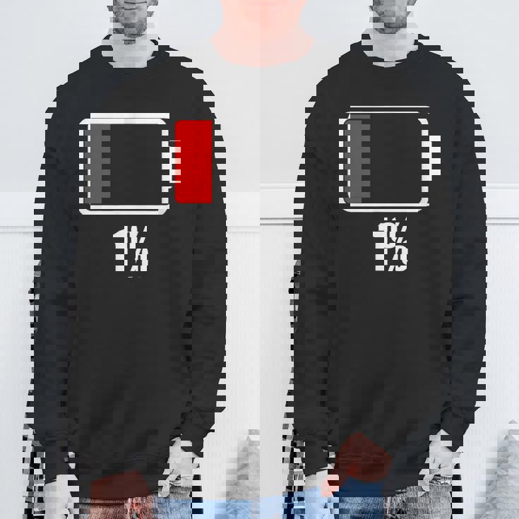 バッテリー残り1バッテリーデッドtシャツバッテリー低下 スウェットシャツ 高齢者への贈り物