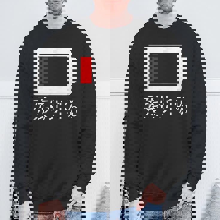 バッテリー残量1 バッテリー切れtシャツ バッテリー残量が少ない スウェットシャツ 高齢者への贈り物