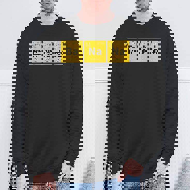 バナナおかしい化学元素周期表食品科学 スウェットシャツ 高齢者への贈り物