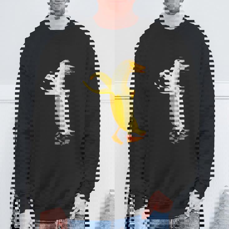 バナナアヒル。おかしいから人形の動物 スウェットシャツ 高齢者への贈り物