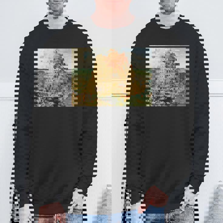 バベルの塔／ピーテル・ブリューゲル【世界の名画】（高精細画質） 美術館アート スウェットシャツ 高齢者への贈り物