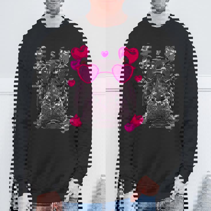 バレンタイン カバ シャツ かわいい カバ 動物 カバ 恋人 スウェットシャツ 高齢者への贈り物