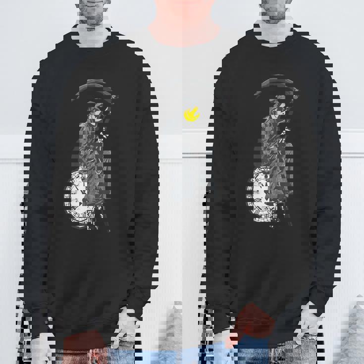 バンクシーの死神時計 スウェットシャツ 高齢者への贈り物