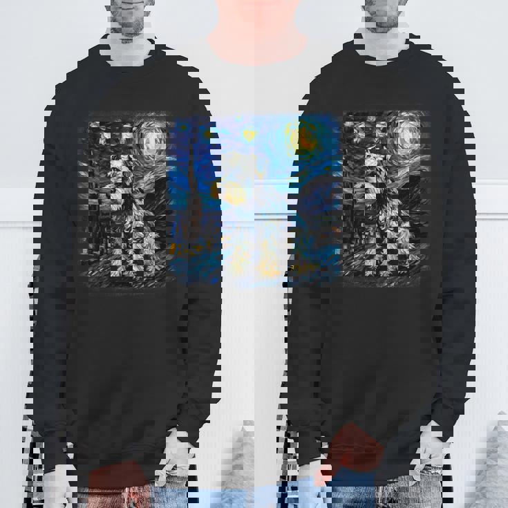 バン・ゴッホ 星月夜ミニチュア・シュナウザー スウェットシャツ 高齢者への贈り物