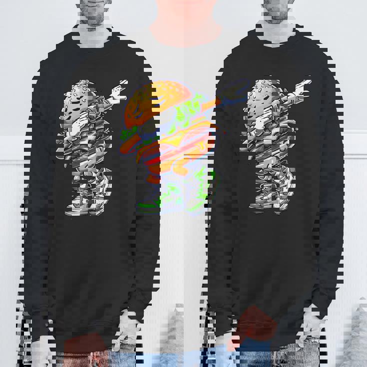 バーガー ダビング チーズ バーガー デイダンス 面白い ハンバーガー スウェットシャツ 高齢者への贈り物