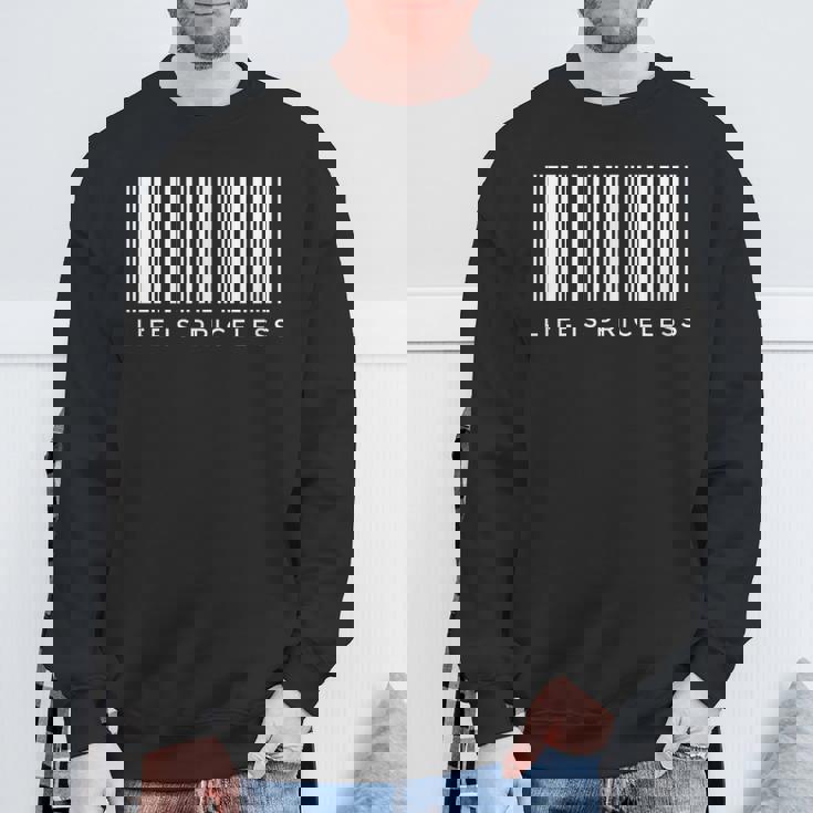 バーコードライフは貴重です スウェットシャツ 高齢者への贈り物