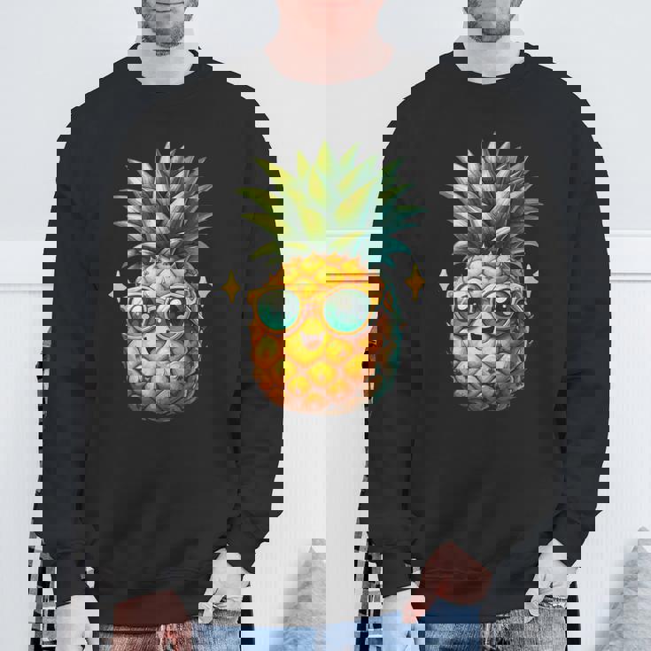 パイナップル柄 フルーツタリアン トロピカルパイナップル フルーツファン スウェットシャツ 高齢者への贈り物