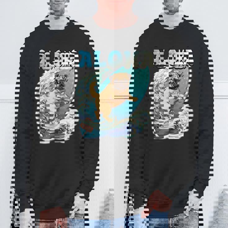 パグサーフィン アロハ サーフボード&ウェーブ スウェットシャツ 高齢者への贈り物