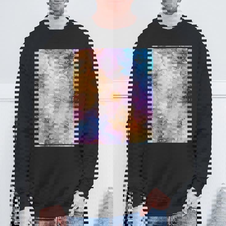 パステルインクのイラストにマルチカラー春の花。 スウェットシャツ 高齢者への贈り物