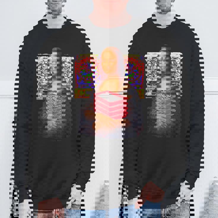 パチンカス 面白いtシャツ モナリザ パチンコ ギャンブル メンズ おもしろ 服 おもしろグッズ ネタ ウケ狙い スウェットシャツ 高齢者への贈り物