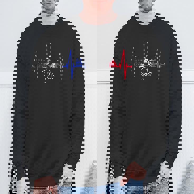 パリのスカイライン ハートビート 愛 エッフェル塔 愛 フランスi Love Paris スウェットシャツ 高齢者への贈り物