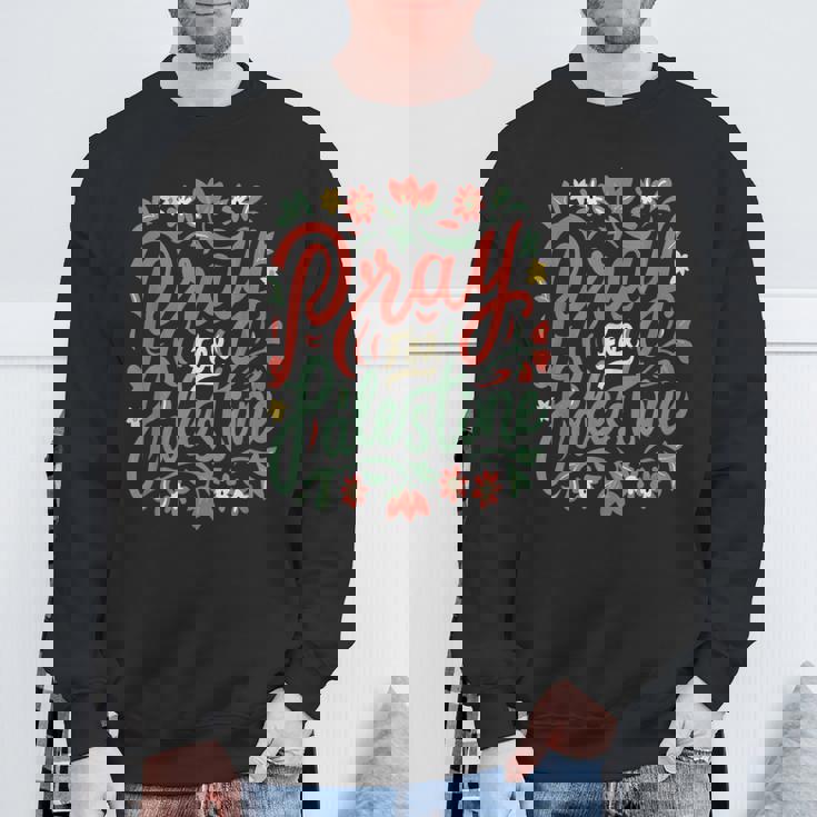 パレスチナのために祈り、戦争を止め、反戦、平和 スウェットシャツ 高齢者への贈り物