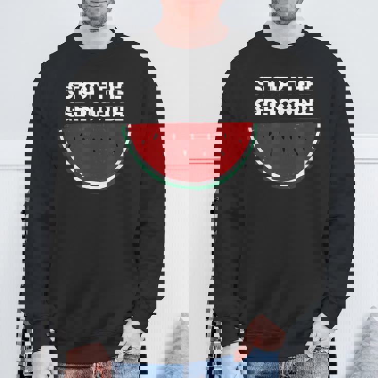 パレスチナスイカ ジェノサイドを止める スウェットシャツ 高齢者への贈り物