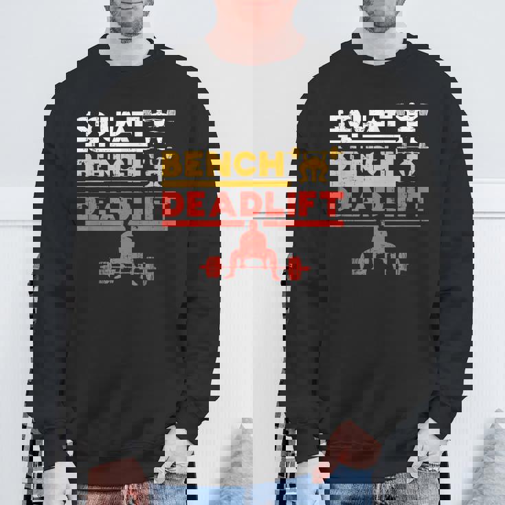 パワーリフティング、スクワット、ベンチ、デッドリフト、ウェイトリフティングtシャツ スウェットシャツ 高齢者への贈り物