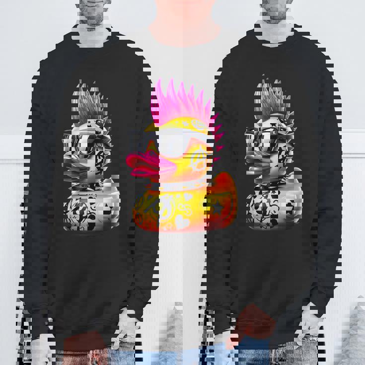 パンク アヒル アヒルの子 パンクロック 面白い 動物好き スウェットシャツ 高齢者への贈り物