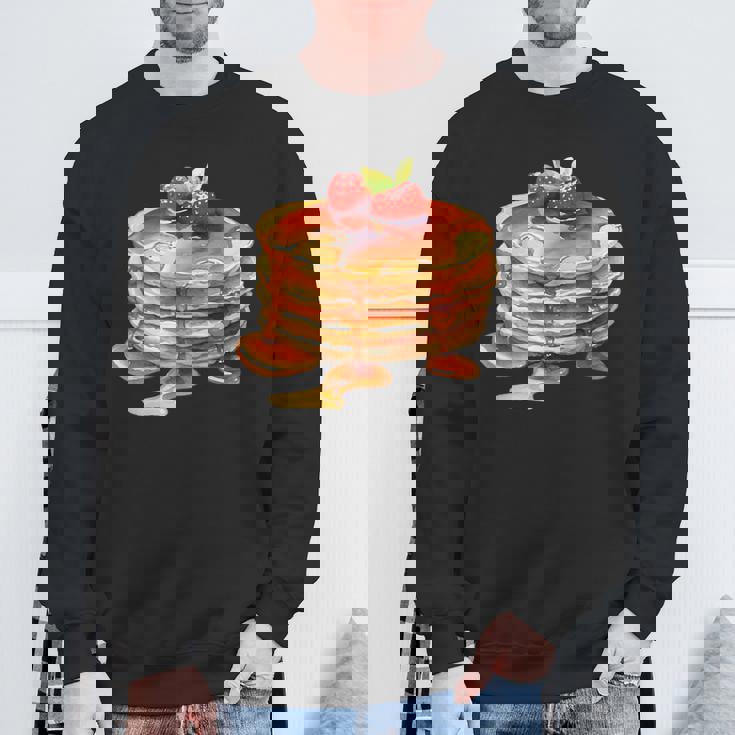 パンケーキシロップ 水彩食品 朝食 ストロベリースイーツ スウェットシャツ 高齢者への贈り物