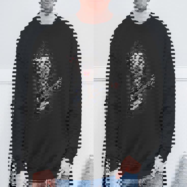 パンダ ロックスター ギター スウェットシャツ 高齢者への贈り物