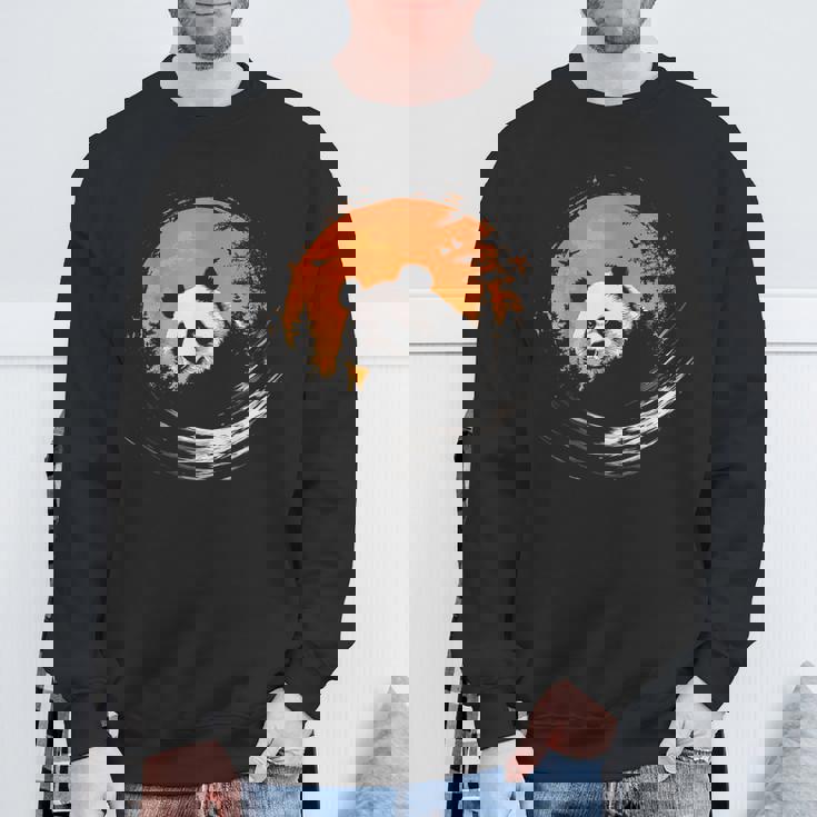 パンダ 森 ポートレート 動物好き 自然 グラフィック パンダ スウェットシャツ 高齢者への贈り物