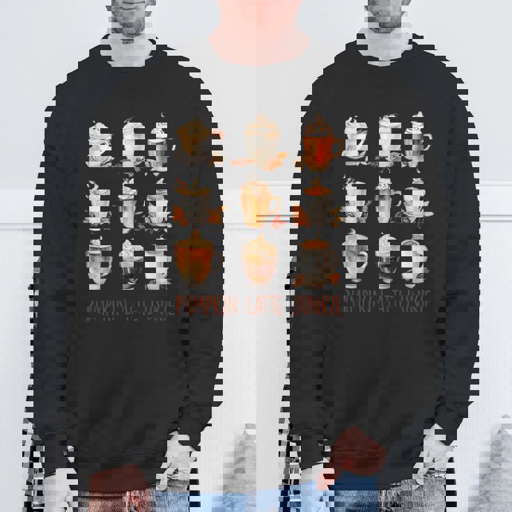 パンプキンラテ ジャンキー 秋 バイブ 秋 感謝祭 スウェットシャツ 高齢者への贈り物